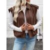 image:imageEVALESS Womens Vest Faux Suede Sleeveless Jackets Fashion Spring 2026 Y2K Cropped Jacket Trendy Streetwear with PocketsChicory Coffee