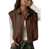 image:imageEVALESS Womens Vest Faux Suede Sleeveless Jackets Fashion Spring 2026 Y2K Cropped Jacket Trendy Streetwear with PocketsChicory Coffee