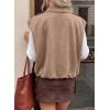image:imageEVALESS Womens Vest Faux Suede Sleeveless Jackets Fashion Spring 2026 Y2K Cropped Jacket Trendy Streetwear with PocketsParchment