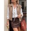 image:imageEVALESS Womens Vest Faux Suede Sleeveless Jackets Fashion Spring 2026 Y2K Cropped Jacket Trendy Streetwear with PocketsParchment