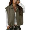 image:imageEVALESS Womens Vest Faux Suede Sleeveless Jackets Fashion Spring 2026 Y2K Cropped Jacket Trendy Streetwear with PocketsSmoke Green