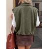 image:imageEVALESS Womens Vest Faux Suede Sleeveless Jackets Fashion Spring 2026 Y2K Cropped Jacket Trendy Streetwear with PocketsSmoke Green