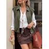 image:imageEVALESS Womens Vest Faux Suede Sleeveless Jackets Fashion Spring 2026 Y2K Cropped Jacket Trendy Streetwear with PocketsSmoke Green