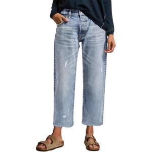 image:imageEVALESS Jeans for Women Stretchy Distressed Washed Straight Leg Frayed Raw Hem Denim Ankle Pants with PocketsLight Blue