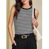 image:imageEVALESS Tank Tops for Women 2026 Spring Summer Outfits Cute Polka Dots Sleeveless Tops Loose Fit ShirtsD Black Stripe