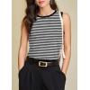 image:imageEVALESS Tank Tops for Women 2026 Spring Summer Outfits Cute Polka Dots Sleeveless Tops Loose Fit ShirtsD Black Stripe