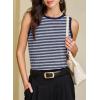 image:imageEVALESS Tank Tops for Women 2026 Spring Summer Outfits Cute Polka Dots Sleeveless Tops Loose Fit ShirtsD Blue Stripe
