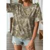 image:imageEVALESS Womens Camo Shirt Summer Graphic Tee Crewneck Short Sleeve Oversized Maple Leaf Camouflage Print TopsGreen Camo