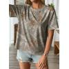 image:imageEVALESS Womens Camo Shirt Summer Graphic Tee Crewneck Short Sleeve Oversized Maple Leaf Camouflage Print TopsGrey Camo