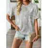 image:imageEVALESS Womens Camo Shirt Summer Graphic Tee Crewneck Short Sleeve Oversized Maple Leaf Camouflage Print TopsWhite Camo