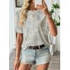 image:imageEVALESS Womens Camo Shirt Summer Graphic Tee Crewneck Short Sleeve Oversized Maple Leaf Camouflage Print TopsWhite Camo