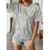 image:imageEVALESS Womens Camo Shirt Summer Graphic Tee Crewneck Short Sleeve Oversized Maple Leaf Camouflage Print TopsWhite Camo
