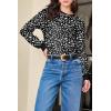 image:imageEVALESS Womens Crewneck Long Sleeve Tops Casual Polka Dots Tops Summer Spring 2026 Tshirts Shirts4b Black