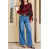 image:imageEVALESS Womens Crewneck Long Sleeve Tops Casual Polka Dots Tops Summer Spring 2026 Tshirts ShirtsD Plaid Red