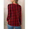 image:imageEVALESS Womens Crewneck Long Sleeve Tops Casual Polka Dots Tops Summer Spring 2026 Tshirts ShirtsD Plaid Red