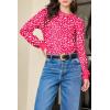 image:imageEVALESS Womens Crewneck Long Sleeve Tops Casual Polka Dots Tops Summer Spring 2026 Tshirts ShirtsD Strawberry Pink