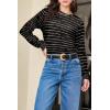 image:imageEVALESS Womens Crewneck Long Sleeve Tops Casual Polka Dots Tops Summer Spring 2026 Tshirts ShirtsE Black Striped