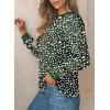 image:imageEVALESS Womens Crewneck Long Sleeve Tops Casual Polka Dots Tops Summer Spring 2026 Tshirts ShirtsE Green