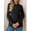image:imageEVALESS Womens Crewneck Long Sleeve Tops Casual Polka Dots Tops Summer Spring 2026 Tshirts ShirtsG Black