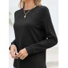image:imageEVALESS Womens Crewneck Long Sleeve Tops Casual Polka Dots Tops Summer Spring 2026 Tshirts ShirtsG Black