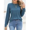 image:imageEVALESS Womens Crewneck Long Sleeve Tops Casual Polka Dots Tops Summer Spring 2026 Tshirts ShirtsG Blue