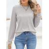 image:imageEVALESS Womens Crewneck Long Sleeve Tops Casual Polka Dots Tops Summer Spring 2026 Tshirts ShirtsG Gray