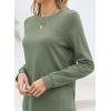 image:imageEVALESS Womens Crewneck Long Sleeve Tops Casual Polka Dots Tops Summer Spring 2026 Tshirts ShirtsG Green