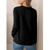 image:imageEVALESS Womens Crewneck Long Sleeve Tops Casual Polka Dots Tops Summer Spring 2026 Tshirts ShirtsI Black