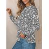 image:imageEVALESS Womens Crewneck Long Sleeve Tops Casual Polka Dots Tops Summer Spring 2026 Tshirts ShirtsNew Gray