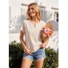 image:imageEVALESS Womens Tops Summer Trendy Dressy Casual Boho V Neck Short Sleeve Shirts Work Business Cute Loose BlousesBeige