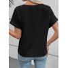 image:imageEVALESS Womens Tops Summer Trendy Dressy Casual Boho V Neck Short Sleeve Shirts Work Business Cute Loose BlousesBlack