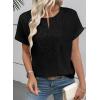image:imageEVALESS Womens Tops Summer Trendy Dressy Casual Boho V Neck Short Sleeve Shirts Work Business Cute Loose BlousesBlack