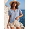 image:imageEVALESS Womens Tops Summer Trendy Dressy Casual Boho V Neck Short Sleeve Shirts Work Business Cute Loose BlousesSky Blue