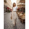 image:imageEVALESS Womens Tops Summer Trendy Dressy Casual Boho V Neck Short Sleeve Shirts Work Business Cute Loose BlousesWhite