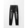 image:imageEVALESS Womens High Waisted Tummy Control Straight Ankle Ripped JeansBlack