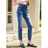 image:imageEVALESS Womens High Waisted Tummy Control Straight Ankle Ripped JeansBlue