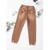 image:imageEVALESS Womens High Waisted Tummy Control Straight Ankle Ripped JeansCamel