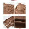 image:imageEVALESS Womens High Waisted Tummy Control Straight Ankle Ripped JeansCamel