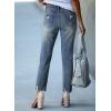 image:imageEVALESS Womens High Waisted Tummy Control Straight Ankle Ripped JeansReal Teal