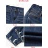 image:imageEVALESS Womens High Waisted Tummy Control Straight Ankle Ripped JeansReal Teal