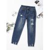 image:imageEVALESS Womens High Waisted Tummy Control Straight Ankle Ripped JeansReal Teal