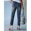 image:imageEVALESS Womens High Waisted Tummy Control Straight Ankle Ripped JeansSail Blue