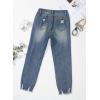 image:imageEVALESS Womens High Waisted Tummy Control Straight Ankle Ripped JeansSail Blue