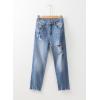 image:imageEVALESS Womens High Waisted Tummy Control Straight Ankle Ripped JeansSky Blue