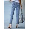 image:imageEVALESS Womens High Waisted Tummy Control Straight Ankle Ripped JeansSky Blue Wash