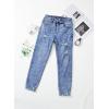 image:imageEVALESS Womens High Waisted Tummy Control Straight Ankle Ripped JeansSky Blue Wash