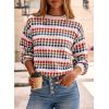 image:imageEVALESS Womens Sweaters Fall Fashion 2025 Long Sleeve Polka Dot Top Cowboy Chic Pullover Sweaters Colorblock OutfitsCamel