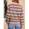image:imageEVALESS Womens Sweaters Fall Fashion 2025 Long Sleeve Polka Dot Top Cowboy Chic Pullover Sweaters Colorblock OutfitsCamel