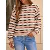 image:imageEVALESS Womens Sweaters Fall Fashion 2025 Long Sleeve Polka Dot Top Cowboy Chic Pullover Sweaters Colorblock OutfitsStraw Yellow