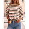 image:imageEVALESS Womens Sweaters Fall Fashion 2025 Long Sleeve Polka Dot Top Cowboy Chic Pullover Sweaters Colorblock OutfitsStraw Yellow